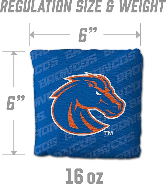 YouTheFan Officially-Licensed NCAA Set of 4 Cornhole Bags - All Weather Regulation 6” x 6” Size - 16oz Weight - Designed in USA