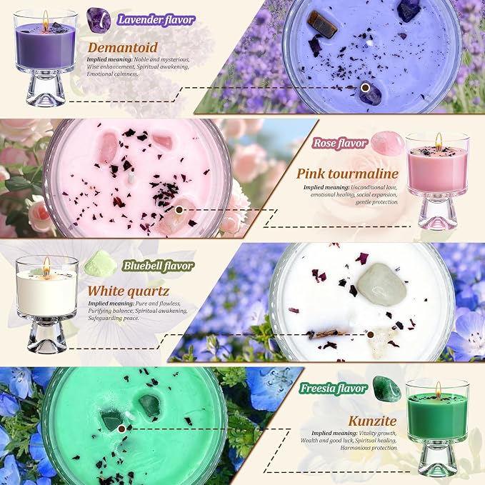 Gift for Mom, Natural Soy Candle, 48-Hour Long Burning Aromatherapy for Bedroom Bathroom Living Room Spa, Women Gifts Birthday Valentine House Warming Bridesmaid Gift (Bluebell Scented)
