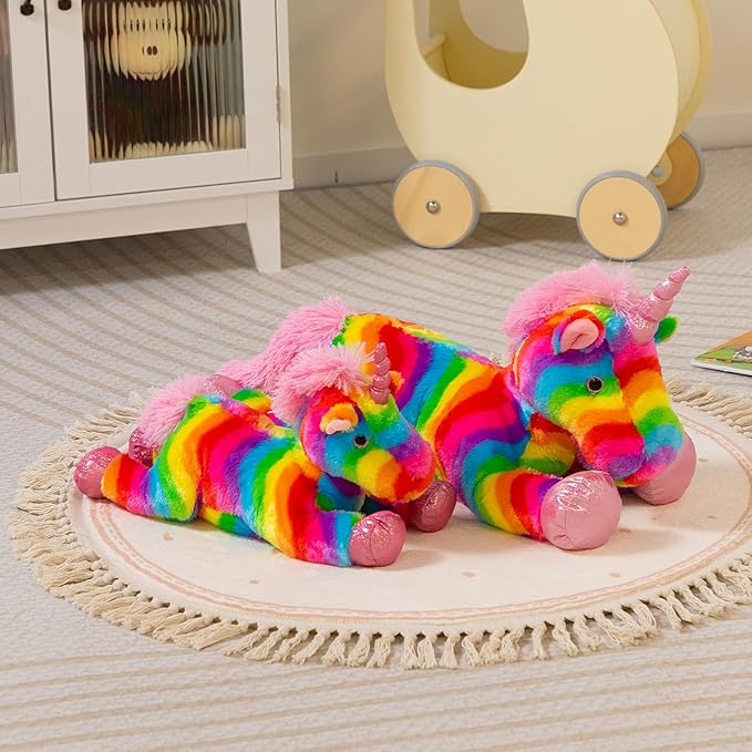 HollyHOME Plush Unicorn Stuffed Animals Rainbow Unicorn Toy Gifts for Valentines Day, Christmas, Birthday, Party and Decorations 24 Inch