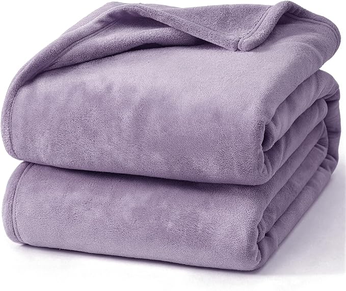 Hansleep Throw Fog Purple Fleece Blanket, Soft Flannel Bed Blanket | Fuzzy Cozy Blanket 50x60 Inches, Multi-use for Bed, Sofa, Couch, Travel, Camping, All Season Warm Lightweight Cover