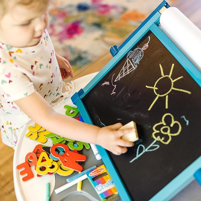 Melissa & Doug Deluxe Double-Sided Tabletop Easel, Arts & Crafts, 42 Pieces, 17.5” H x 20.75” W x 2.75” L, Great Gift for Girls and Boys 3, 4, 5 Year Olds and Up