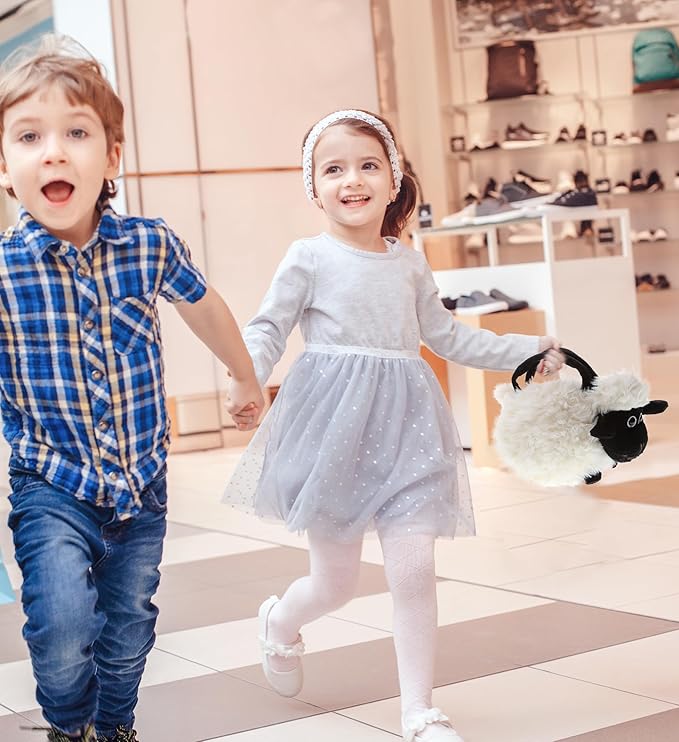 DolliBu Black Nose Sheep Plush Handbag - Super Soft Plush Stuffed Animal Purse for Children's Accessories, Kids Hand Bag Toy Purse for Girls & Boys