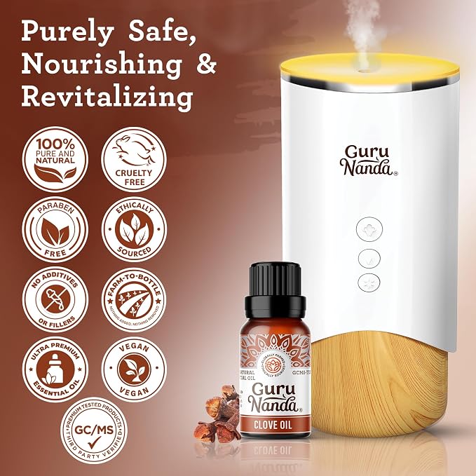 GuruNanda Clove Essential Oil - Pure, Natural & Undiluted for Aromatherapy and Diffuser - 15 ml