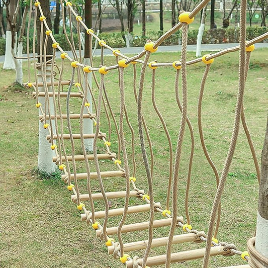 HAZEK Kindergarten Outdoor Bridge Children's Sports Fitness Training Equipment Solid Wood Bridge Balance Bridge Climbing Bridge Toys (3m)