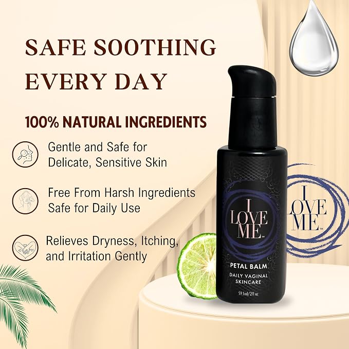 Petal Balm Daily Vaginal Skincare - Vulva Balm for Vaginal Dryness & Itching - Clinically Tested Hormone-Free Natural Vaginal Moisturizer for Sensitive Vulvar Skin - Intimate Feminine Care - 2Fl Oz