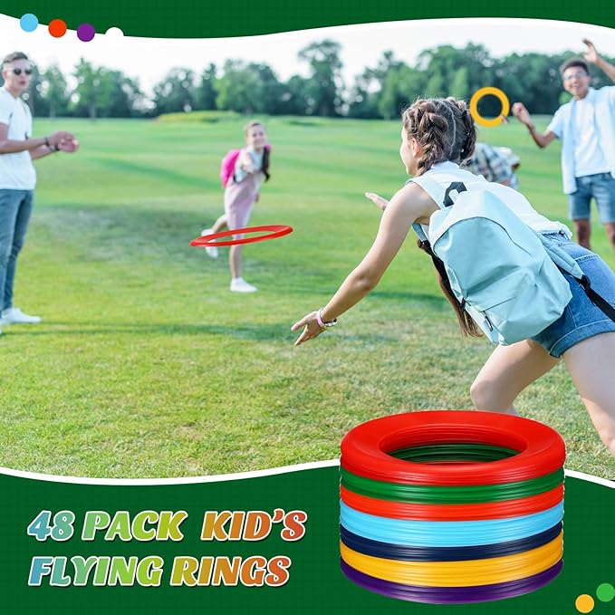 Lenwen Flying Discs Bulk Flying Rings for Kids Sports Outdoor Disc Toy Party Favor for Camping Yard Lawn Backyard Garden Pets Games Party Favors, Assorted Colors, 10 inch