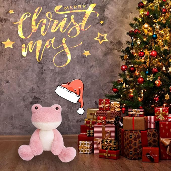 Frog Stuffed Animal, Pink Frog Plush Toy, Soft Cuddly Plushie Hugger Toy for Boys Girls, Gifts for Kids or Girlfriend, 8.5 Inches
