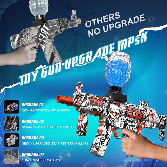 Anstoy Gel Ball Blaster, Splat Gun Toy Automatic for Outdoor Activities-Shooting Team Game, Christmas, Halloween, Birthday Gifts for Ages 14+ (Red)