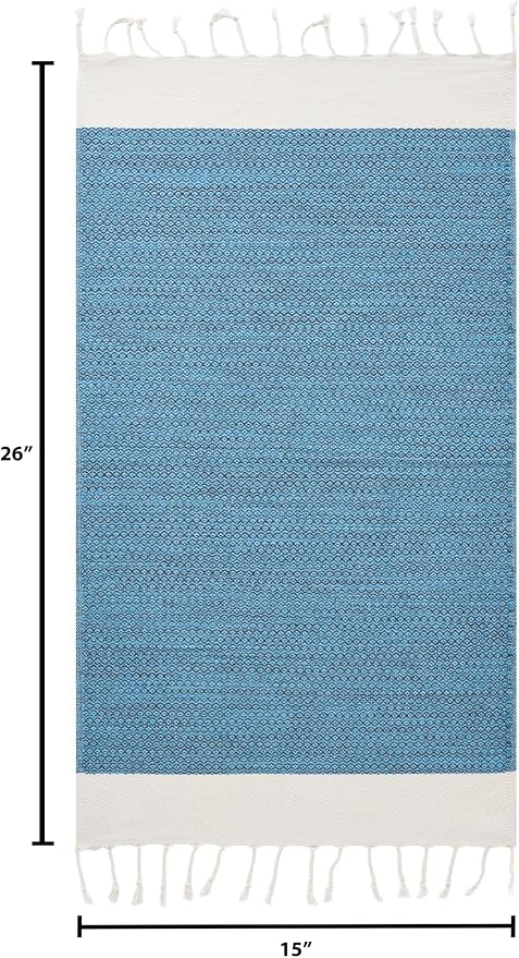 BAY LAUREL Turkish Hand Towel – Pack of 2 | Soft & Absorbent Decorative Towels for Bathroom, Hand, Face, Hair, Gym, Yoga, SPA, Kitchen & Tea | Boho Decor (Turquoise, Diamond 15x26 Inches (Set of 2)