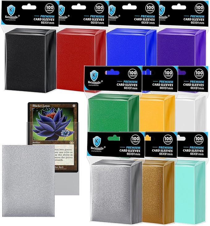 1000CT MTG Card Sleeves, Clear Front Textured Back Card Sleeve Deck Card Protectors, Standard Size Card Sleeves for MTG, Baseball Card, Football Card,Sports Cards, Game Card