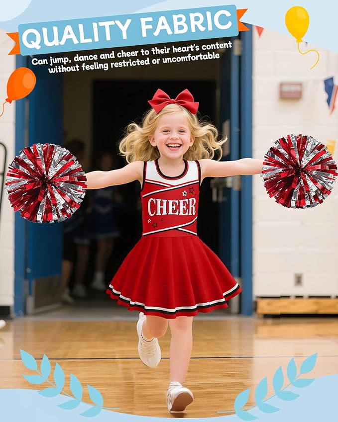 JenPen Cheerleader Costume Set Cheerleading Outfit Cheer Uniform Dress Cosplay for Halloween Party Gifts 3-9 Years
