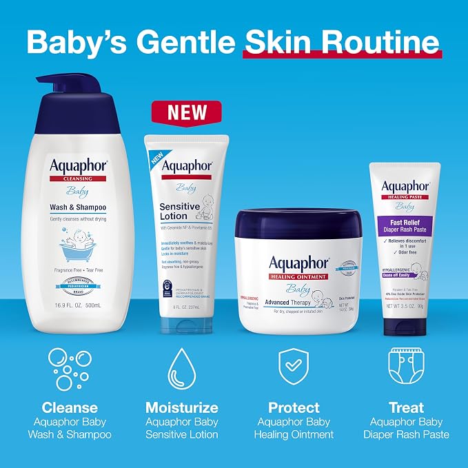 Aquaphor Baby Sensitive Lotion, Baby Lotion to Soothe and Moisturize Delicate Skin, 8 Oz
