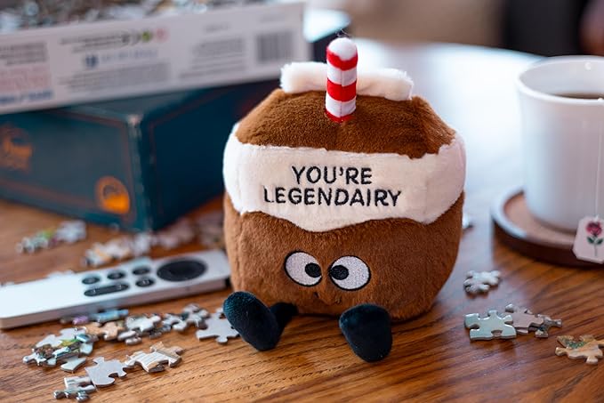 Milk Carton Plushie - You're Legendairy Punny Milk Plush, Funny Food Plushie Gift for Kids