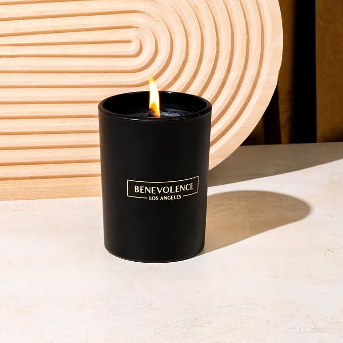 Benevolence LA Premium Black Berries Scented Candle – Long-Lasting, 45-Hour Burn – Luxury Black Wax Soy Candle for Home – Aromatherapy & Room Decor – 10oz
