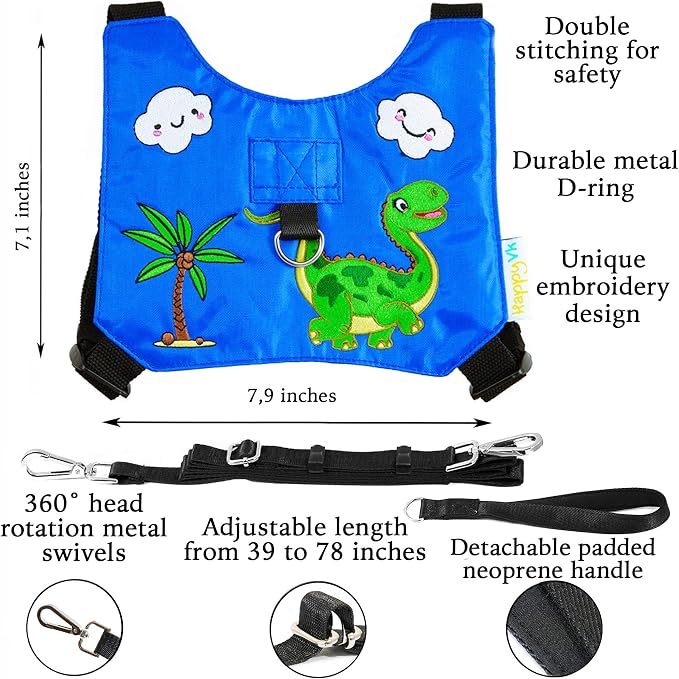 HappyVk Toddler Leash Harness Kid Leash Child Safety Harness Baby Leash Anti Lost Ages 1-4
