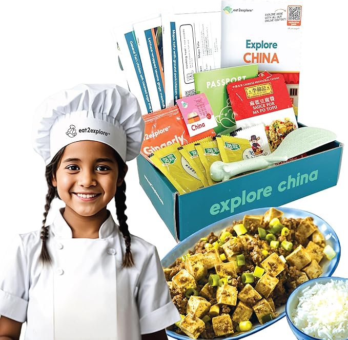 Cooking Kits for Kids - Interactive & Educational Set with 3 Recipe Cards, Key Ingredients & Cooking Tools - Ideal Idea for Kids who Love to Create Meals (China Edition)