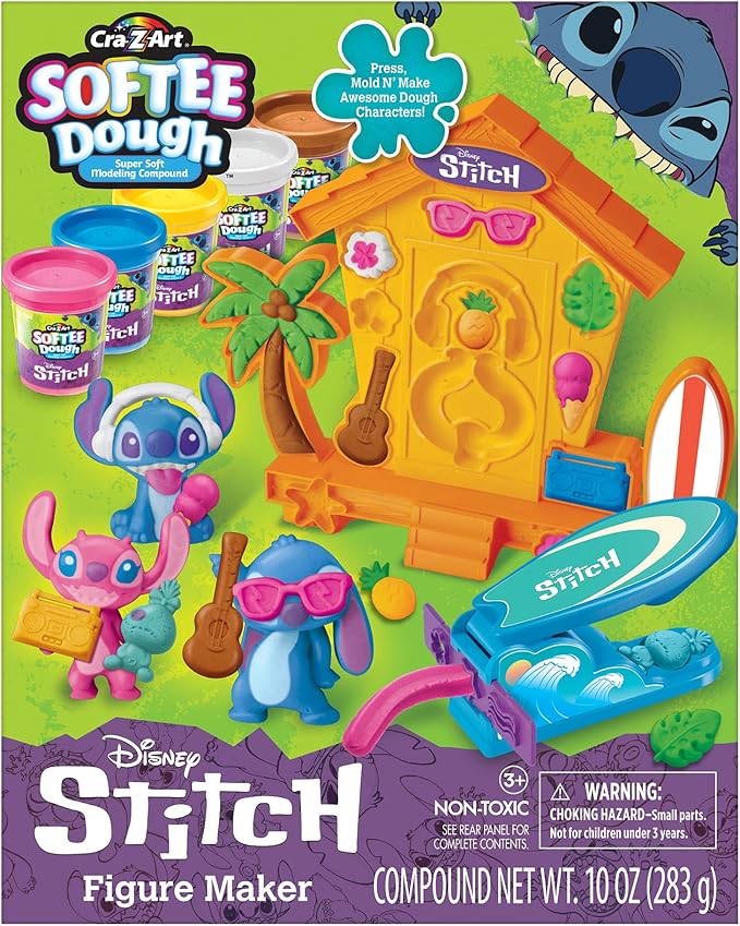 Stitch Softee Dough Making Kit, Stitch Figure Maker Using Softee Dough Modeling Compound, Stitch Arts and Crafts Toy for Girls and Boys 3 and Up