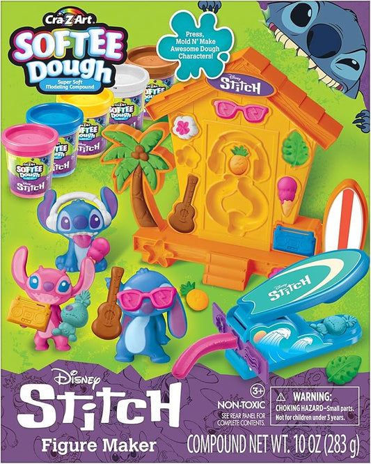 Stitch Softee Dough Making Kit, Stitch Figure Maker Using Softee Dough Modeling Compound, Stitch Arts and Crafts Toy for Girls and Boys 3 and Up