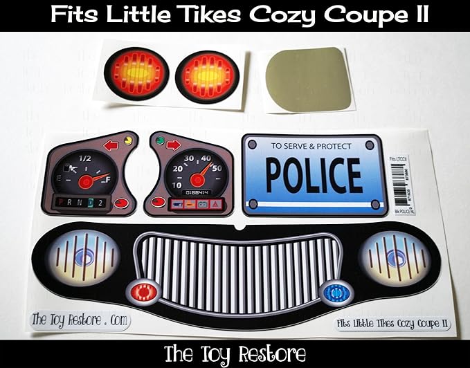 Toy Restore Replacement Sticker Fits Little Tikes Cozy Coupe II Car Police Basic