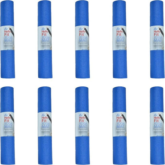 10-Pack Yoga Mat, 68" x 24" Non Slip Exercise Mat, 4mm Thick Gym Mat for Fitness and Stretching, Bulk Non Toxic Yoga Mats for Schools and Studios