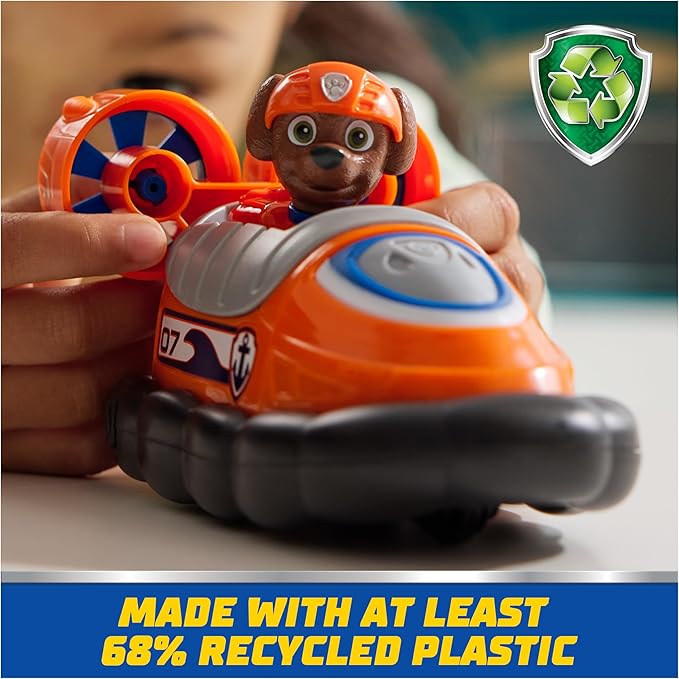 PAW Patrol, Zuma’s Hovercraft, Toy Vehicle with Collectible Action Figure, Sustainably Minded Kids Toys for Boys & Girls Ages 3 and Up