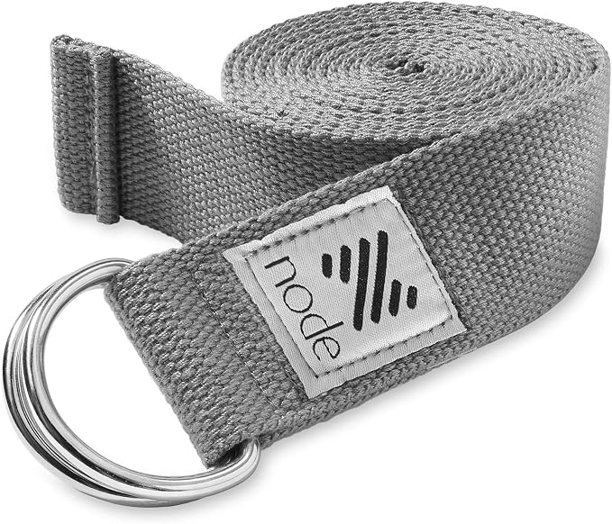 7-1/2' Yoga Strap for Stretching, Woven Cotton Blend Yoga Strap with Adjustable D-Ring Buckle for Exercise, Therapy and Fitness