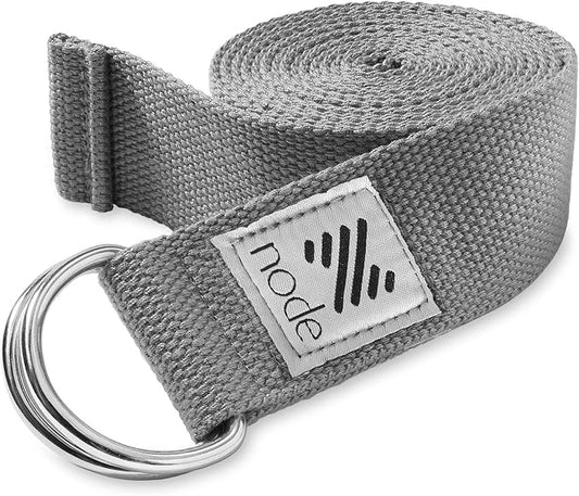 7-1/2' Yoga Strap for Stretching, Woven Cotton Blend Yoga Strap with Adjustable D-Ring Buckle for Exercise, Therapy and Fitness
