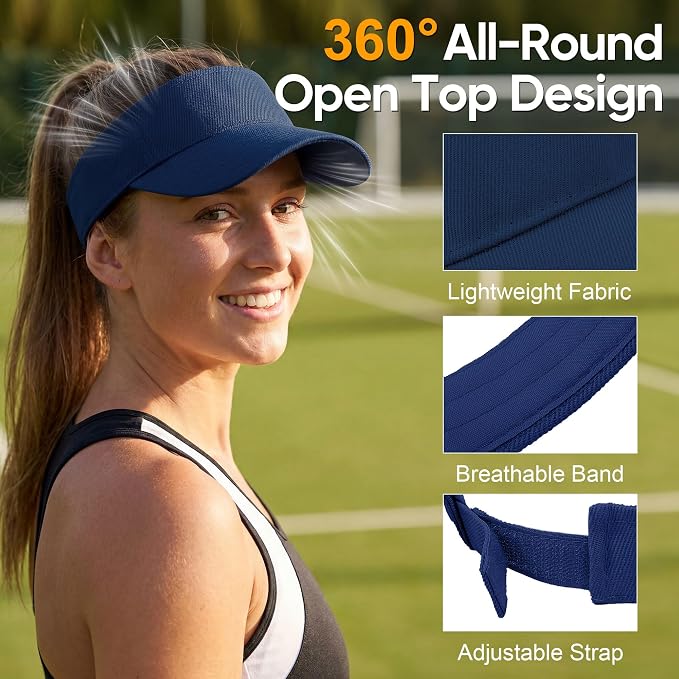 Sports Sun Visor Hats Adjustable Sun Visor Caps for Women and Men