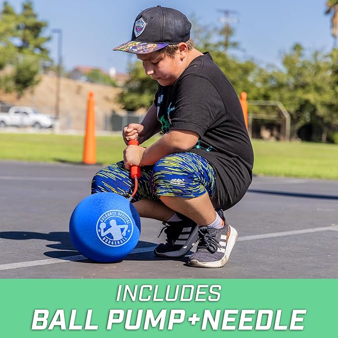GoSports Inflatable Dodgeballs - Choose 5 Inch or 7 Inch No Sting Balls - Set of 6 Includes Ball Pump & Mesh Bag