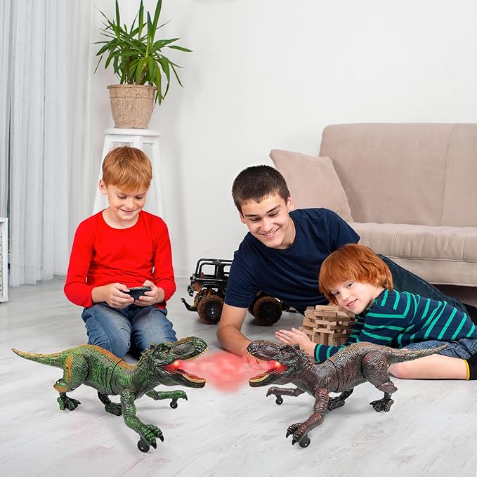 Remote Control Dinosaur Toys for Kids 3-5, 5-7, 8-12, 10-12, Electronic RC T Rex Dino Robot Toy for Boys, Top Christmas & Birthday Gifts for 6 7 8 9 10 11 & 12 Year Old Boys (Color: Blue)