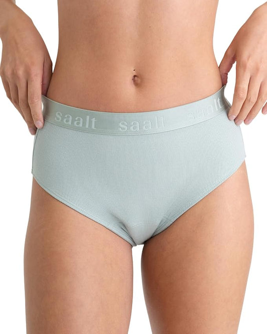 saalt Leakproof Cotton Rib High Rise Brief – Reusable Period Underwear for Women - Replaces 3 Pads or 4 Tampons