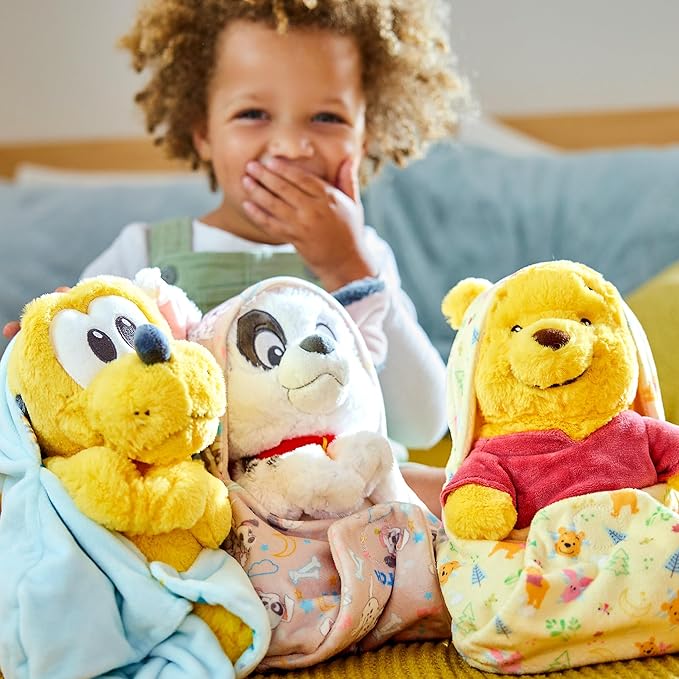 DISNEY STORE Unisex-Children Babies Collection: Patch Plush in Swaddle with Detailed Plush Features - Official Soft Toy - Stuffed Animals for Babies - Perfect for Fans & Kids