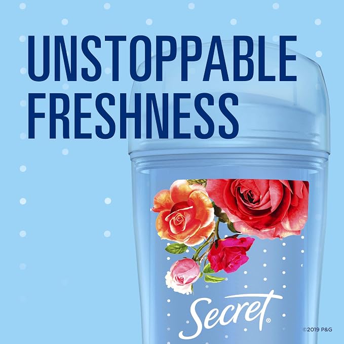 Secret Invisible Solid Antiperspirant and Deodorant, Rose Scent, 2.6 oz (Pack of 2)