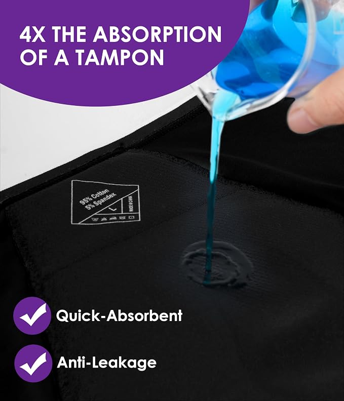 YESWEL Teen Girls Period Underwear, Menstrual Leak-Proof Heavy Flow Absorbency Washable Protective Cotton Panties 4 Pack