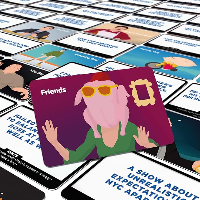 Bubblegum Stuff Sloppy Synopsis: TV - Hilarious Card Game for TV Buffs - 55 Iconic Shows with Dreadful Descriptions - Test Your Knowledge and Quick Thinking - Perfect for Game Nights and Parties!