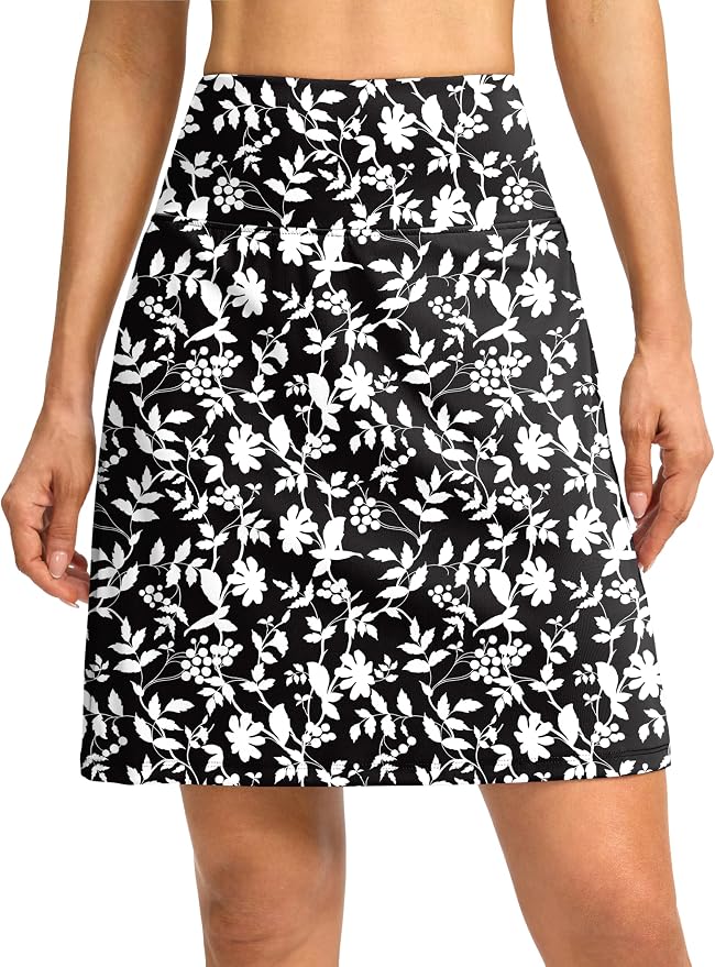 G Gradual 19" Skorts for Woman with Pockets High Waist Golf Skirt | Lightweight, Stretchy, Breathable, Tummy Control, Built-in Shorts, Athletic, Tennis, Pickleball, Casual Summer