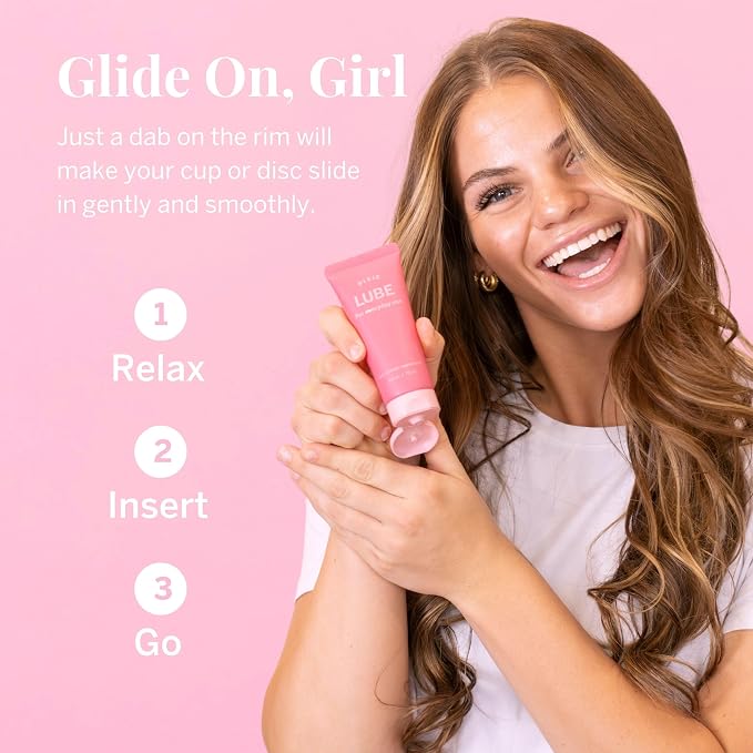 Pixie Cup Insertion Gel – Water-Based Glide for Menstrual Cups & Discs – Gentle, Fragrance-Free, Plant-Based, Silicone & Latex Compatible – TSA Approved 75 mL Tube