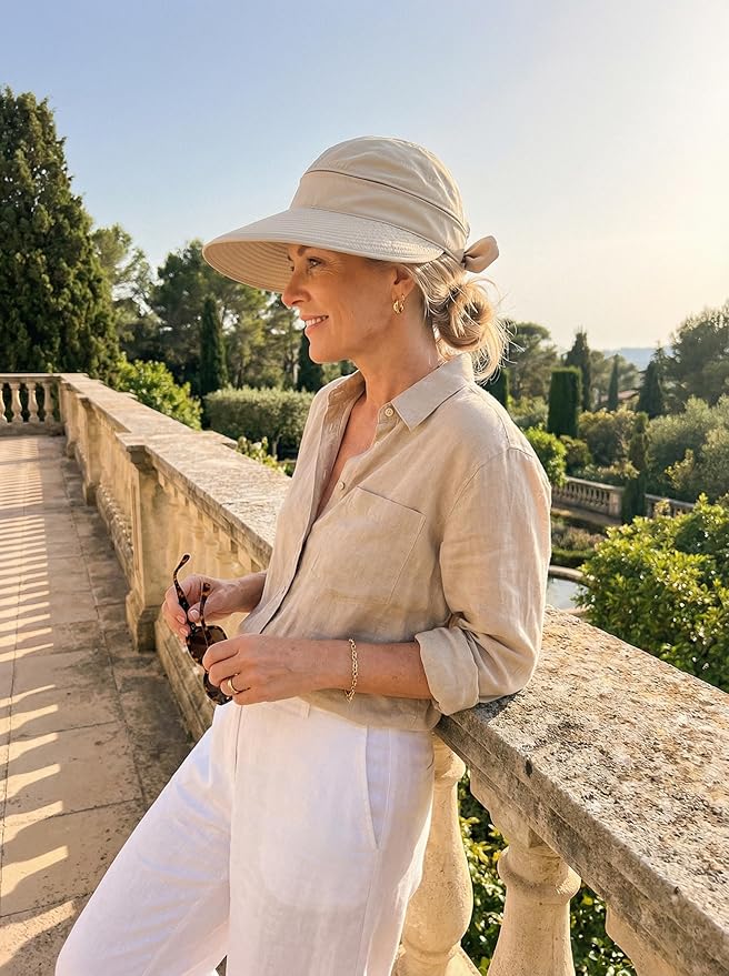 2-in-1 Women’s Sun Visor Sun Hat Zipper Off Ponytail Friendly, Lightweight Quick Dry, Summer UV Protection