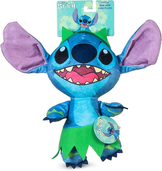 Disney for Pets Lilo and Stitch Bow Wow Luau Plush Dog Toy, – Squeaker & Crinkle Sound – Cute Dog Toy Fans, 9 Inch