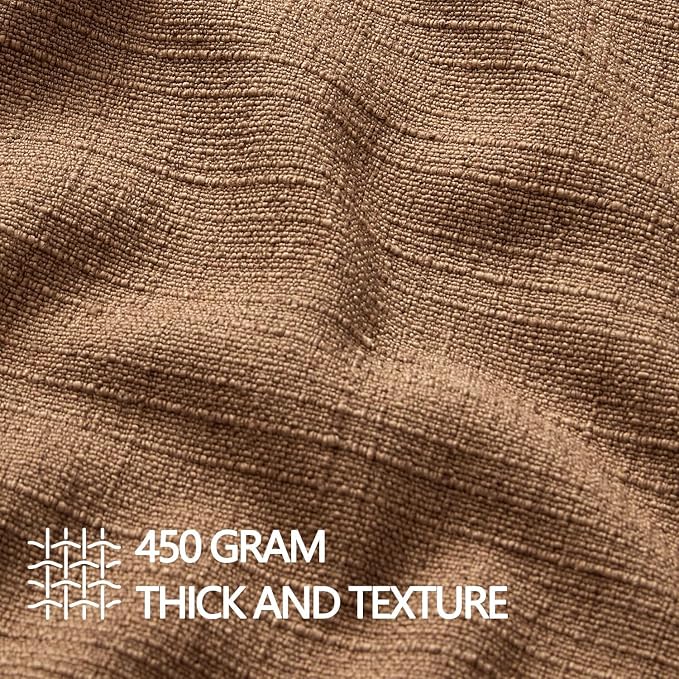 MIULEE Thick Textured Decorative Throw Pillow Covers 22x22 Inch Brown Sugar | Set of 2, Linen Blend Pillow Cover, Flange Edge Design, Farmhouse Modern Boho Style, Bed Couch Living Room Decor