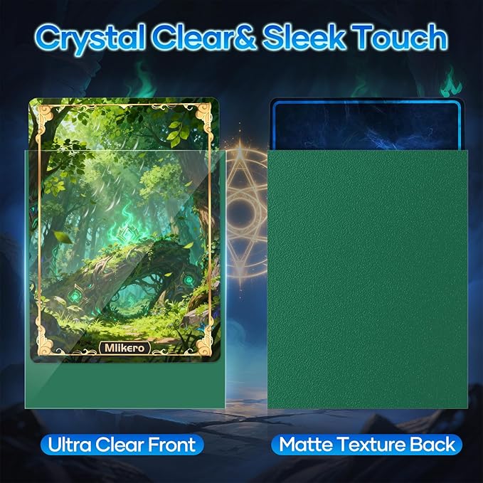 500 Count Card Sleeves, Matte Magic Card Sleeves, Smooth Shuffle & Tear Resistant, Fit for MTG, TCG, CCG (Dark Green)