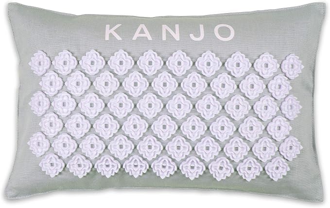 Kanjo Aroma Mint Acupressure Pillow - 100% Cotton Linen with Natural Cork Filling - Aromatherapy Pillow for Back Pain and Neck Pain Relief