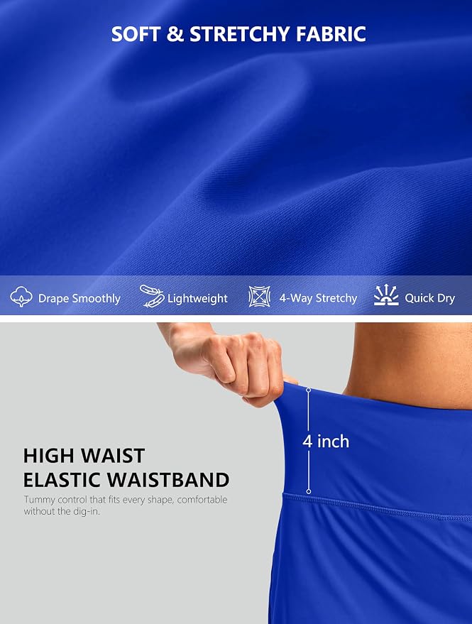 G Gradual 16"/18" Skorts for Women Golf Skirt with 2 Pockets Summer Casual | Built-In Shorts, High Waist, Soft 4-Way Stretch, Breathable Mesh Liner, Tennis Pickleball Athletic Wear, Easy To Match