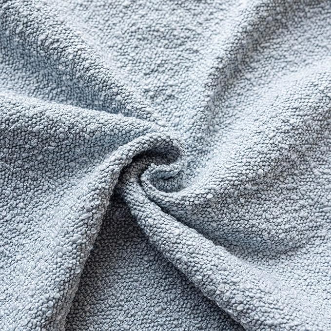 Foindtower Set of 2, Decorative Textured Boucle Throw Pillow Covers Accent Solid Pillow Cases Neutral Soft Cozy Couch Cushion Case for Chair Sofa Bedroom Living Room Home Decor 24 x 24 Inch Light Blue