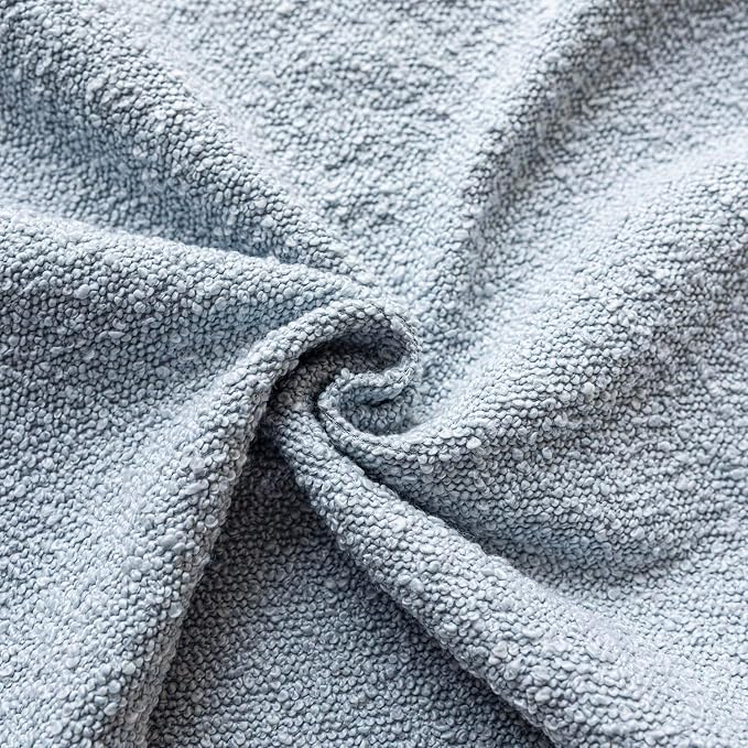 Foindtower Pack of 2 Modern Textured Boucle Throw Pillow Covers Accent Solid Decorative Pillow Cases Cozy Woven Couch Cushion Case for Chair Sofa Bed Living Room Home Decor, 20 x 20 Inch, Light Blue