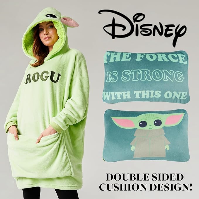 Disney Stitch Blanket Hoodie - Adults 2 in 1 Oversized Fleece Hoodie Baby Yoda Minnie Mouse - Stitch Gifts