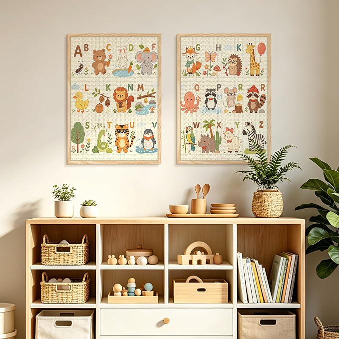 upsimples 19.7x27.6 Puzzle Frame, Display 18x24in with Mat or 50x70cm Without, Wall Hanging 1000 Pieces Puzzles Frames, Natural Style, 1 Pack