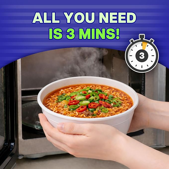 Nongshim Ramen Noodles, Gourmet Instant Ramen bowl, Premium Microwavable Noodle Soup, Hot & Spicy, 3.03 Ounce (Pack of 12)