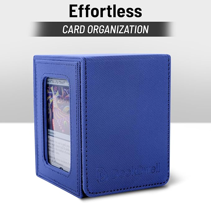 Commander deck box with window Fits 100 Double Sleeved Cards, One‑Piece Design, 4 N52 Magnets, PU Leather & Microfiber Lining,deck box mtg with 2 Dividers