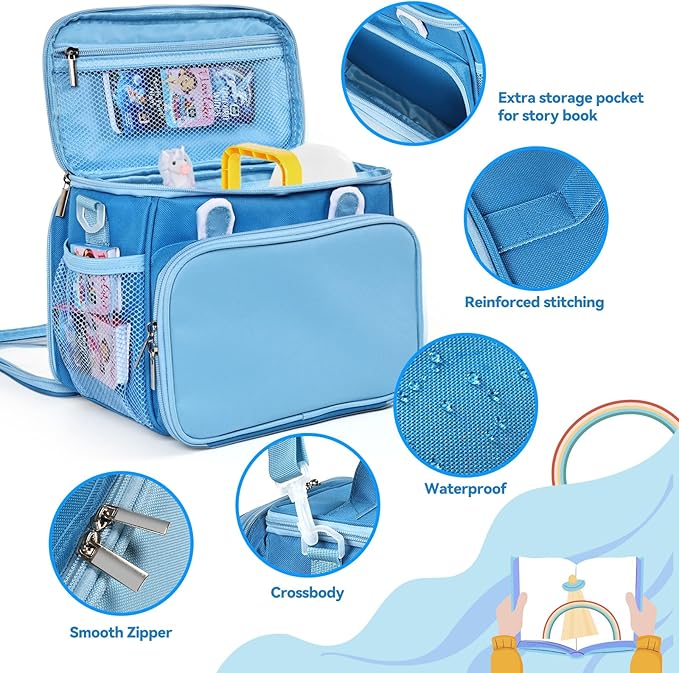 Carrying Case Compatible with Little Tikes Story Dream Machine, Storage Bag Fits for Story Dream Machine cartridges, Character（Show & Go Storage Case）
